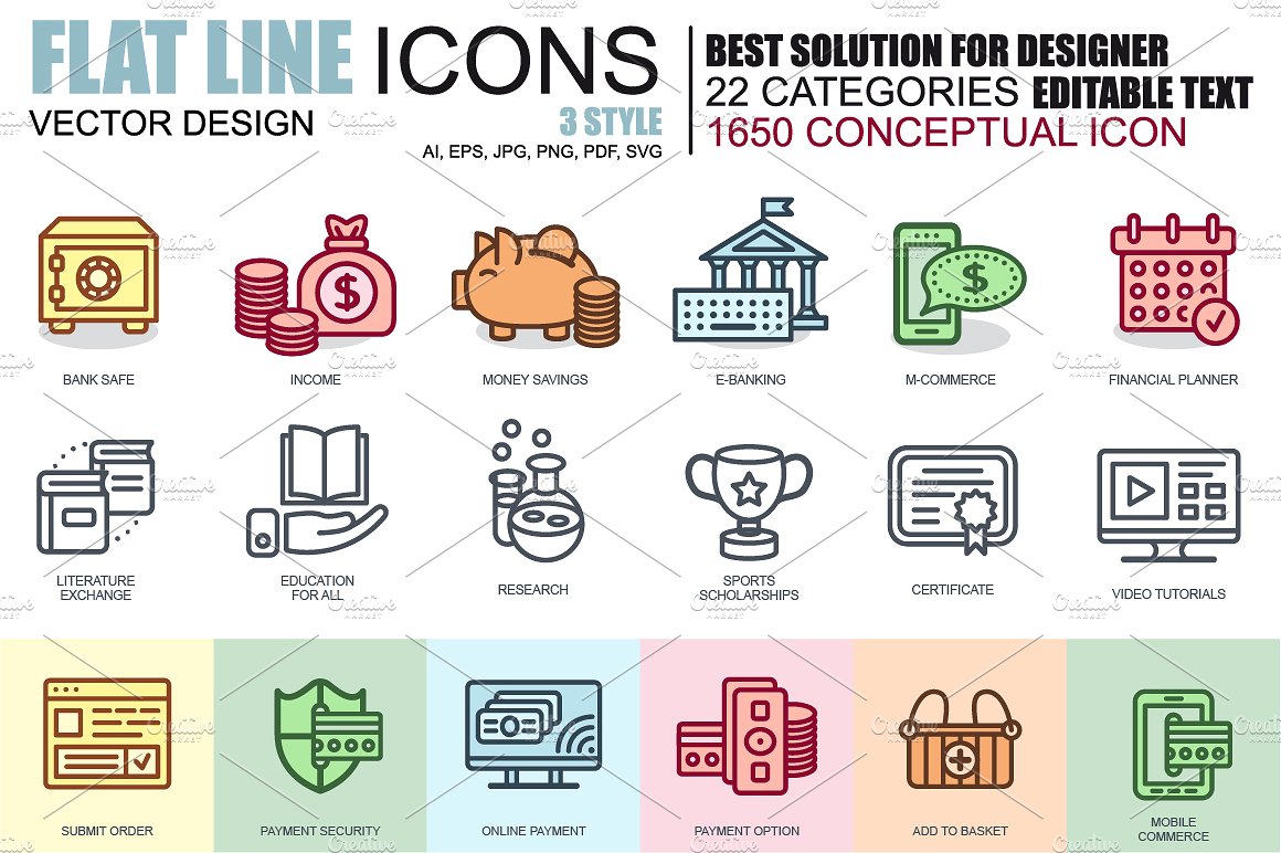 1650 Line Icons Bundle