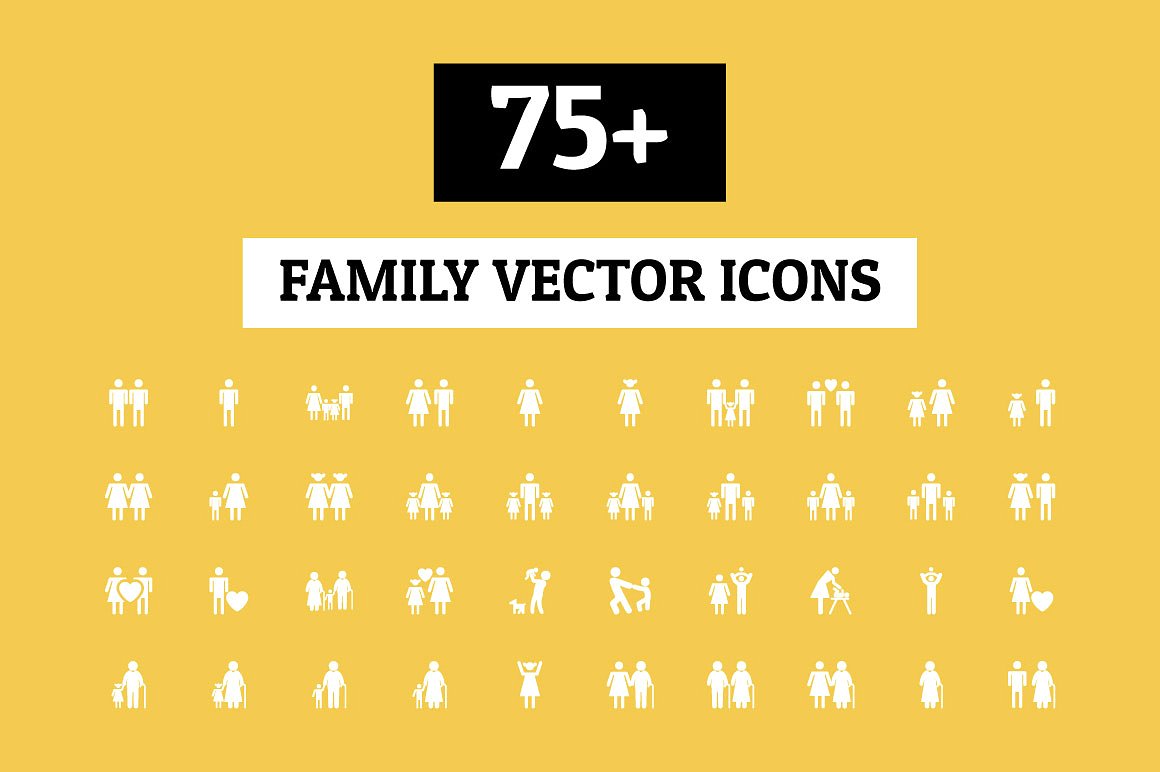 75 Family Vector Icons