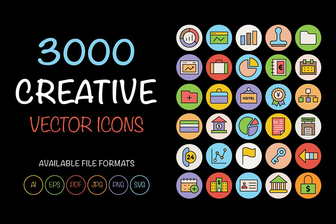 3000 Creative Vector Icons Bun