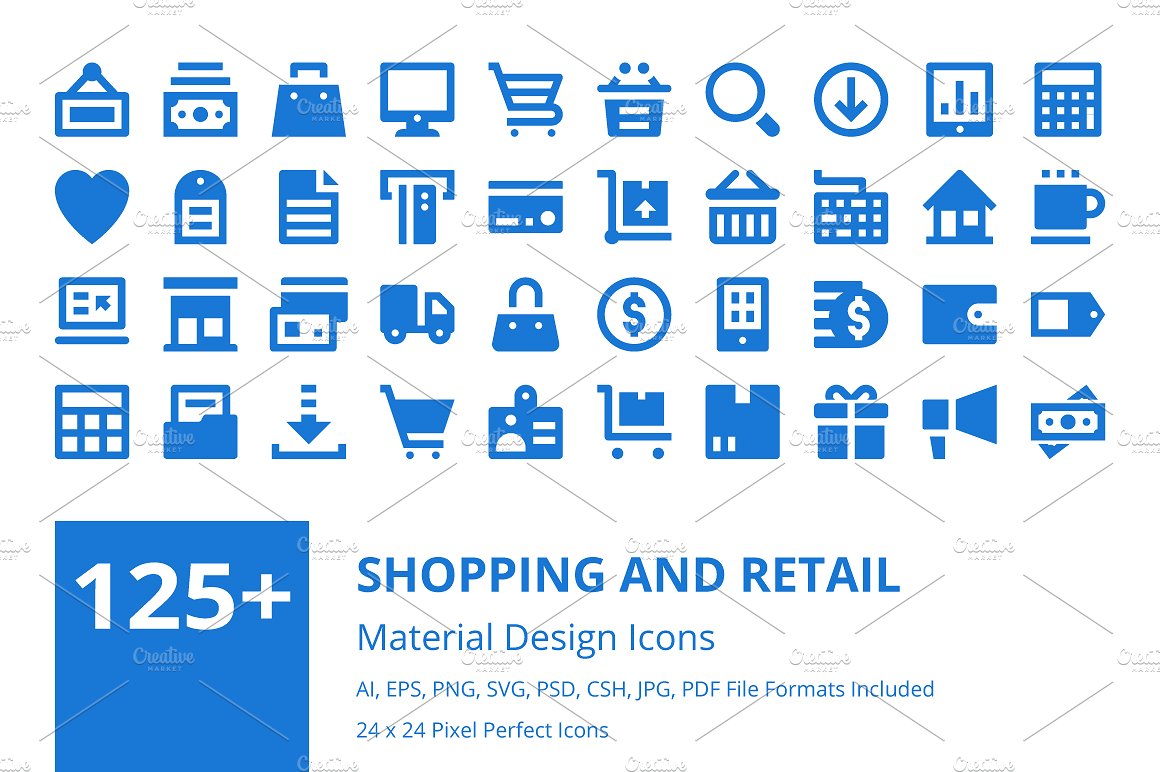 125 Shopping and Retail Icons