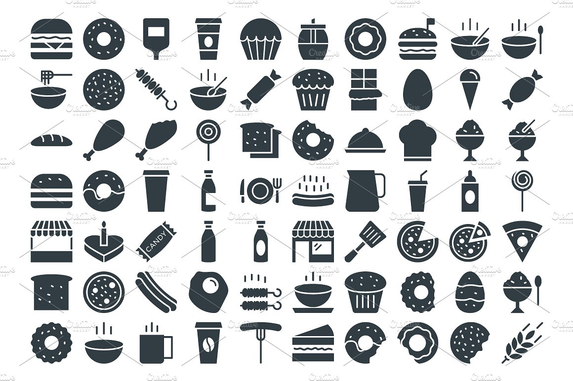 300 Food and Drinks Vector Ic