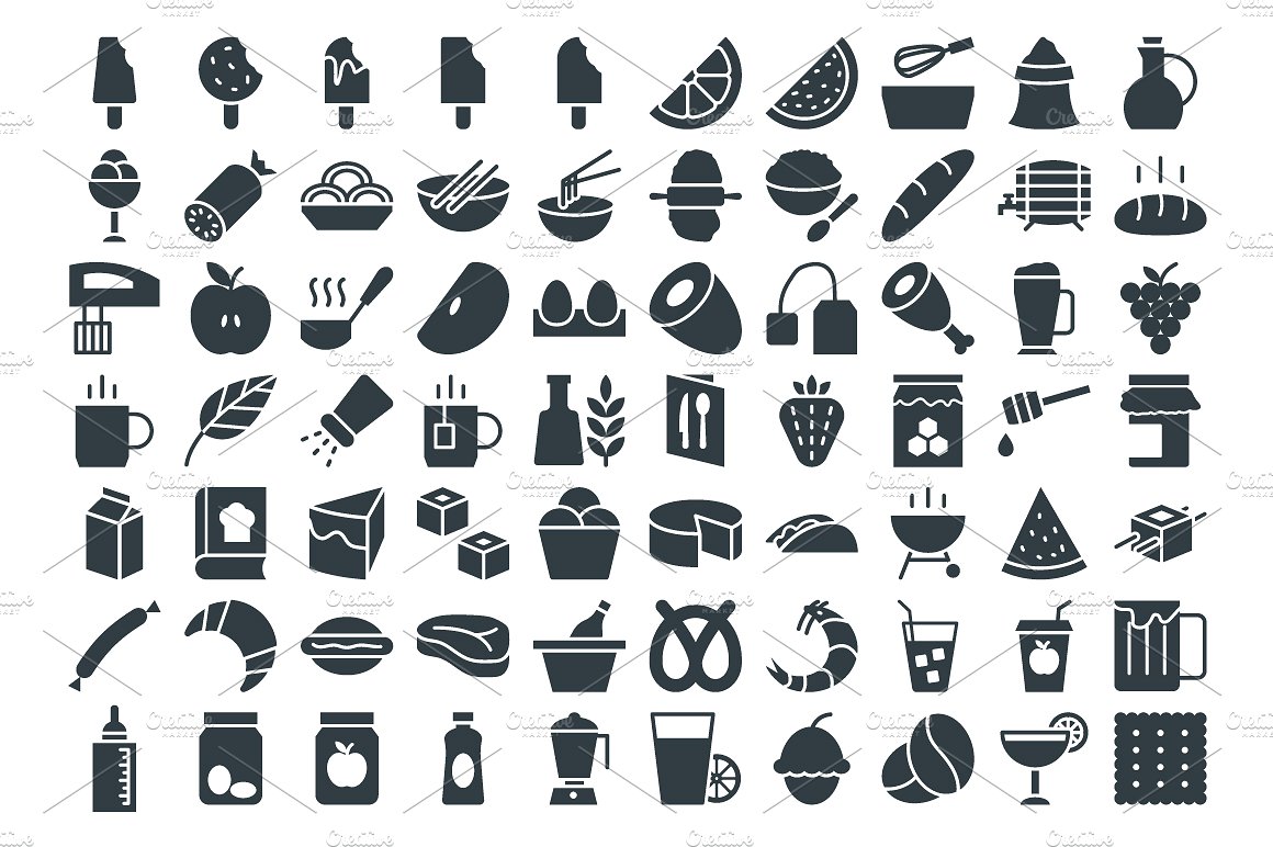 300 Food and Drinks Vector Ic