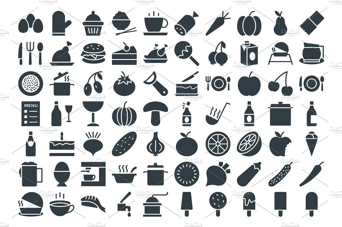 300 Food and Drinks Vector Ic