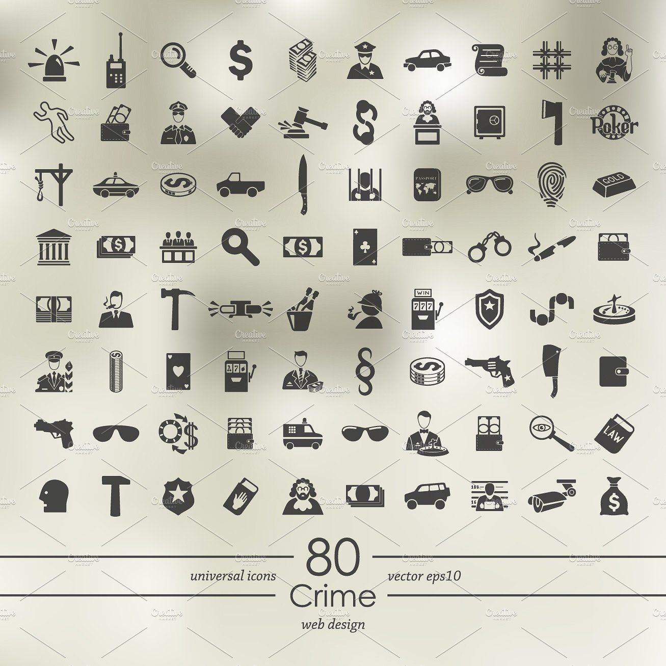 80 Crime Icons