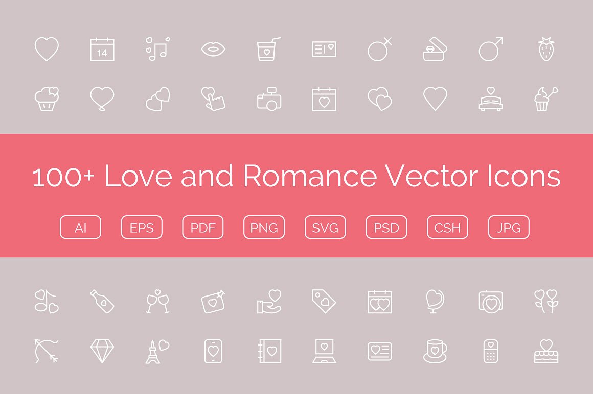 100 Love and Romance Vector I