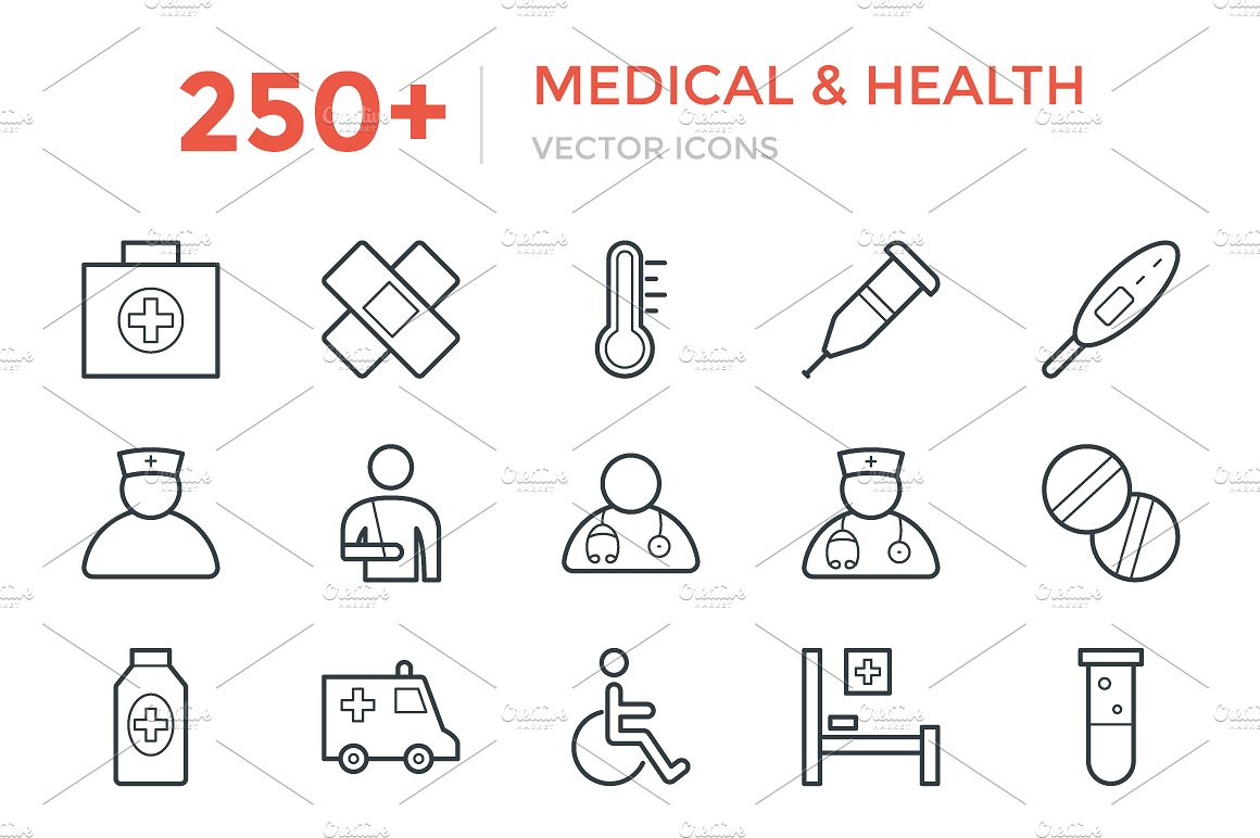 250 Medical and Health Vector