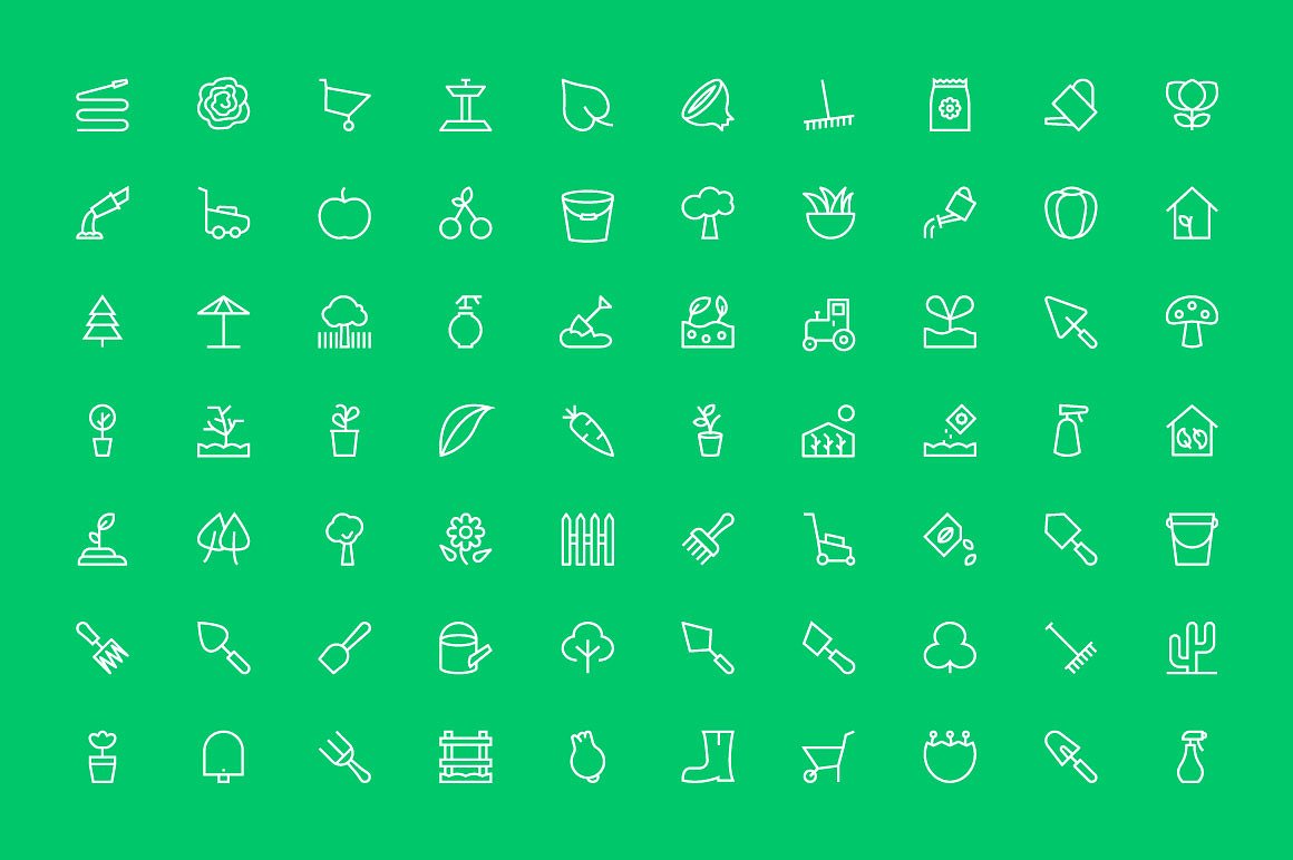 125 Gardening Vector Icons