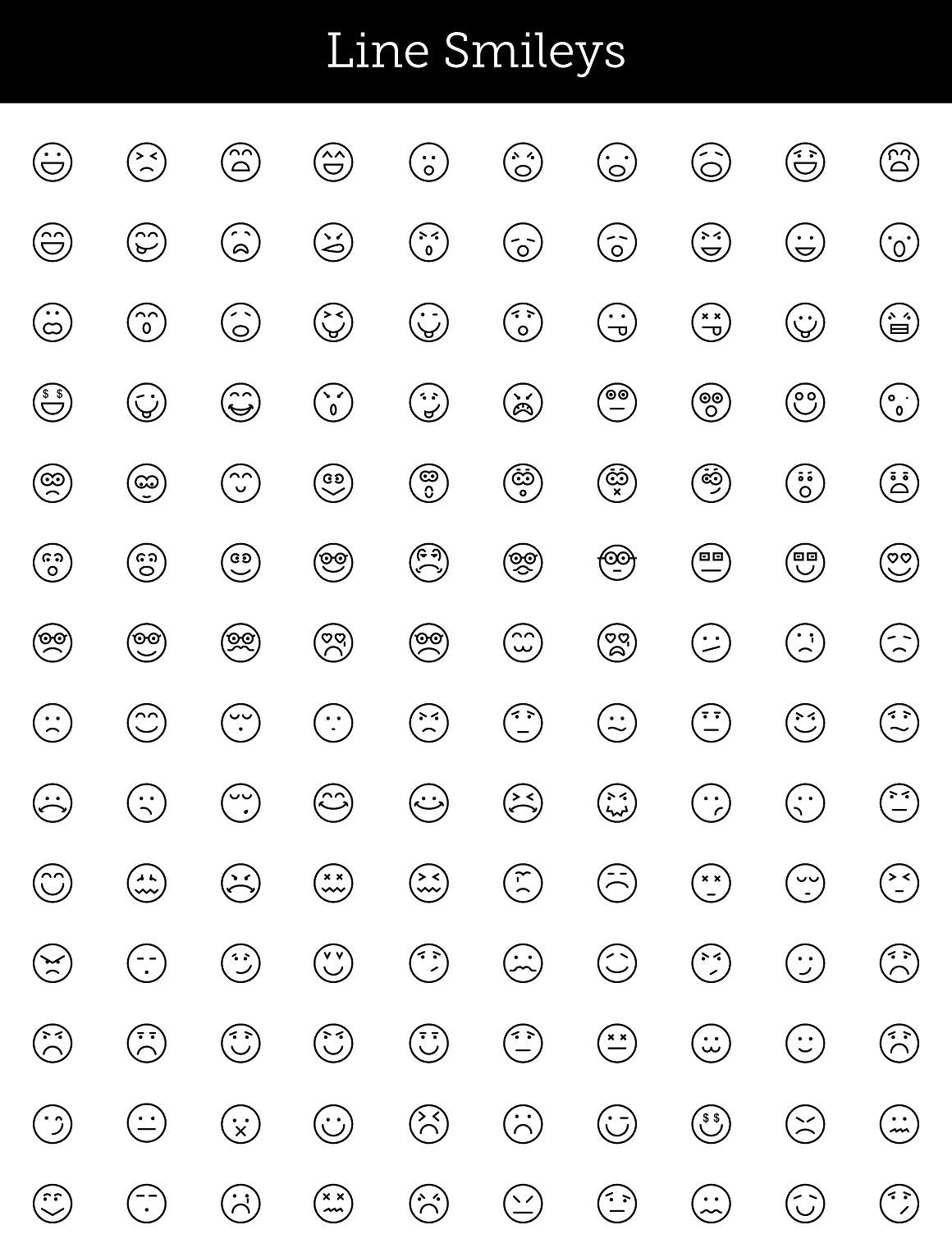 125 Smileys Vector Icons