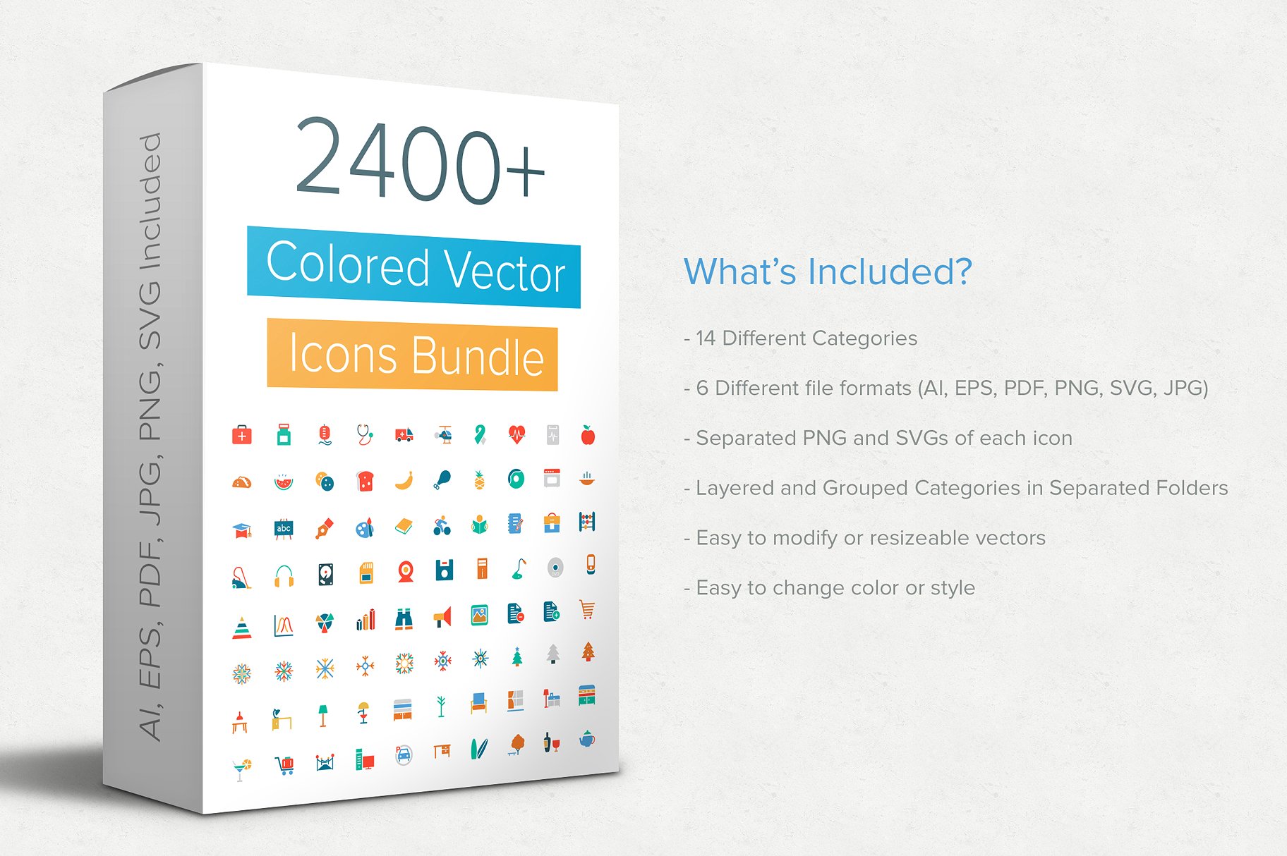 2400 Colored Vector Icons Bun