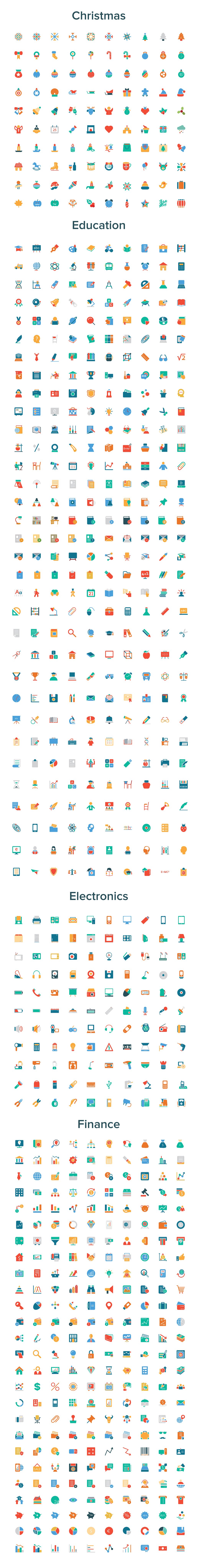 2400 Colored Vector Icons Bun