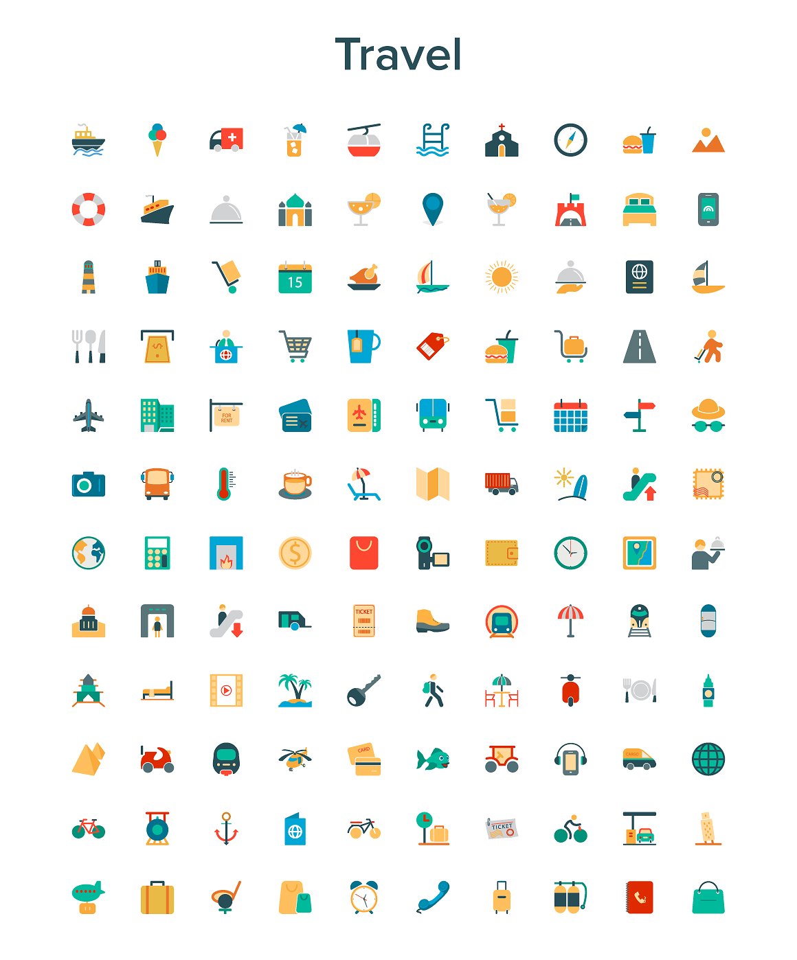 2400 Colored Vector Icons Bun