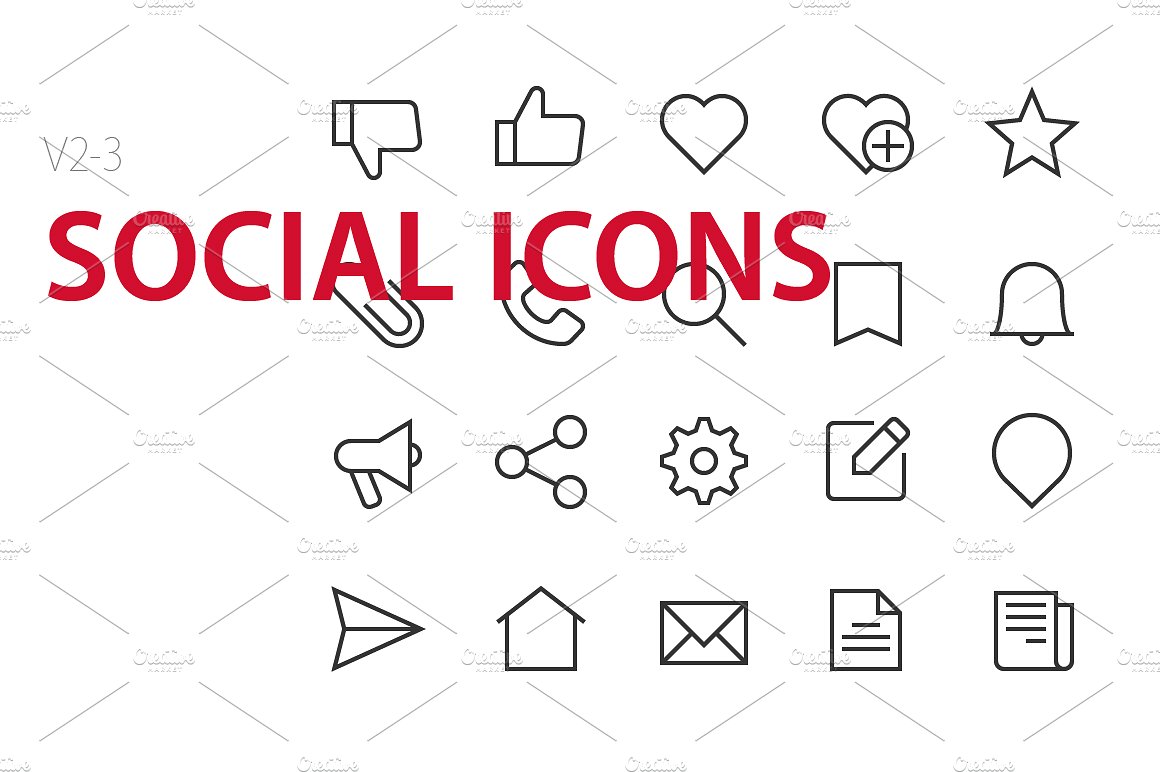 60 Social Icons UI icons