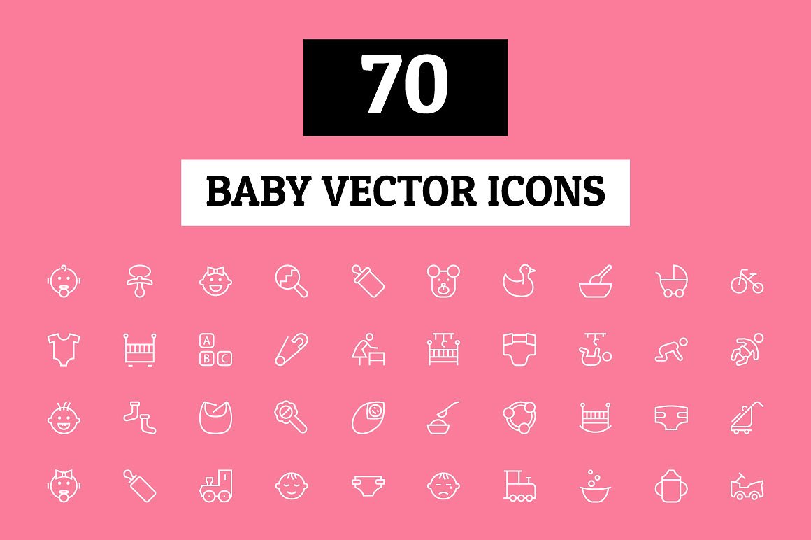 70 Baby Vector Icons