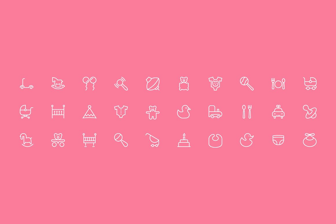 70 Baby Vector Icons