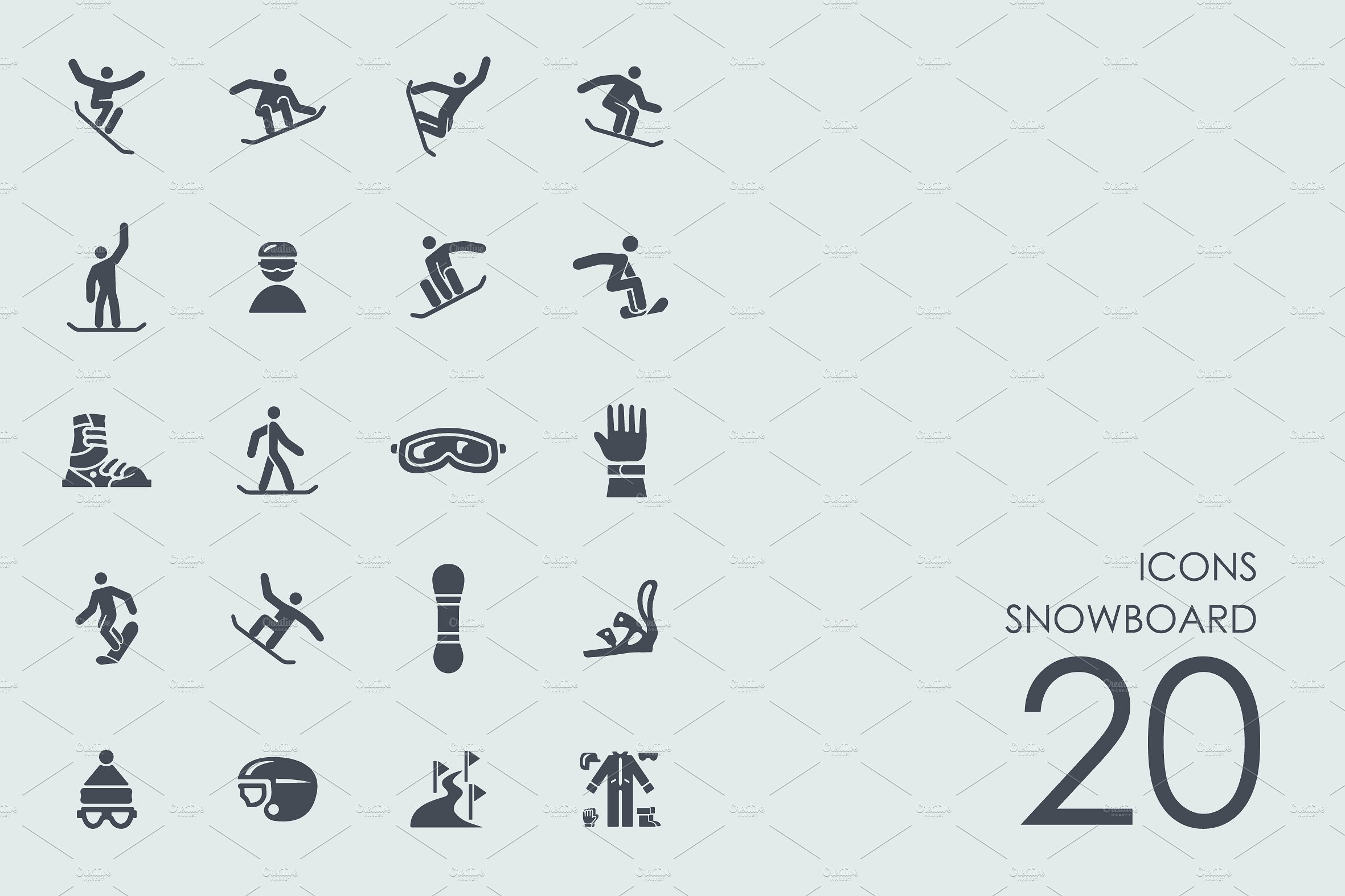 Snowboard icons