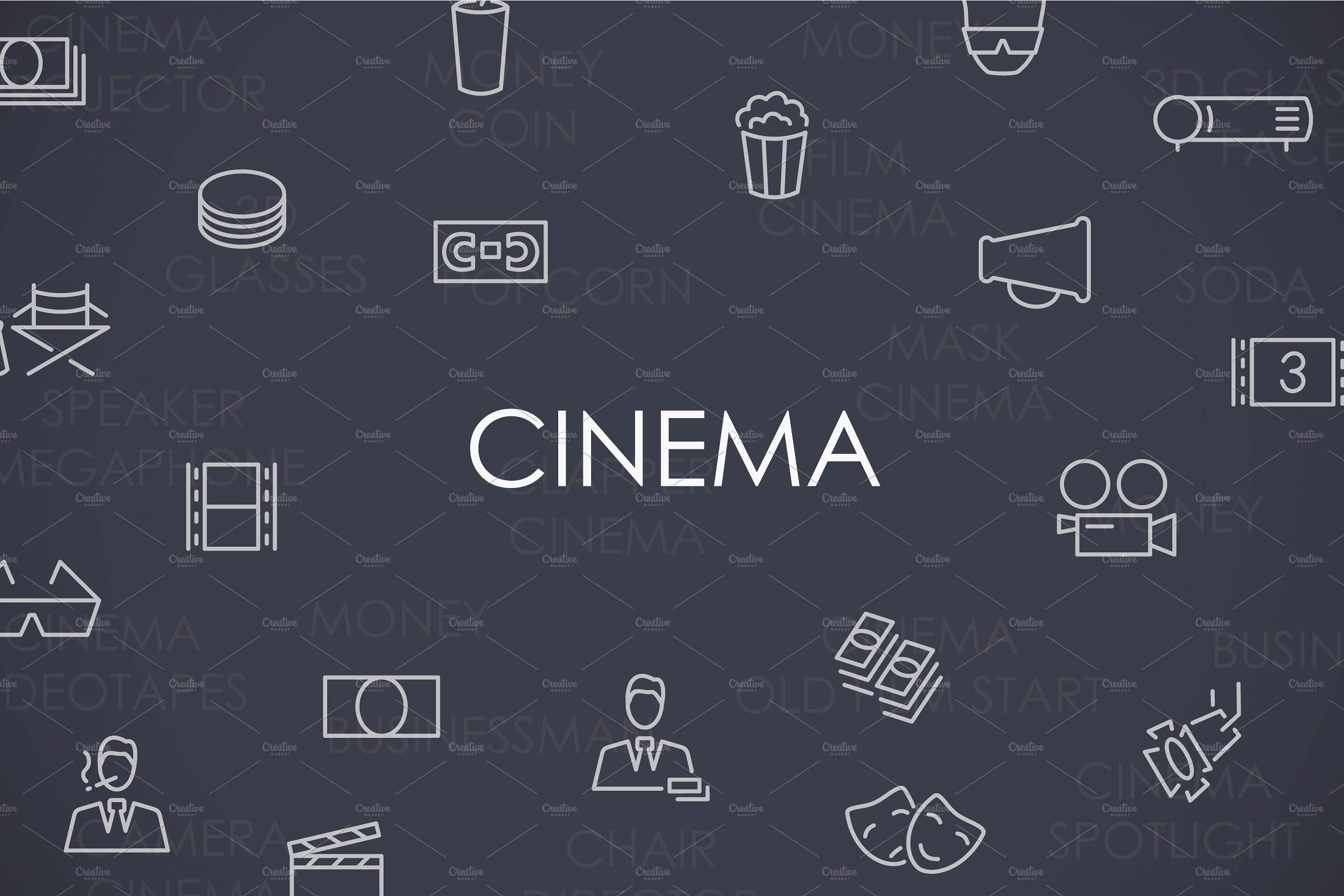 Cinema thinline icons