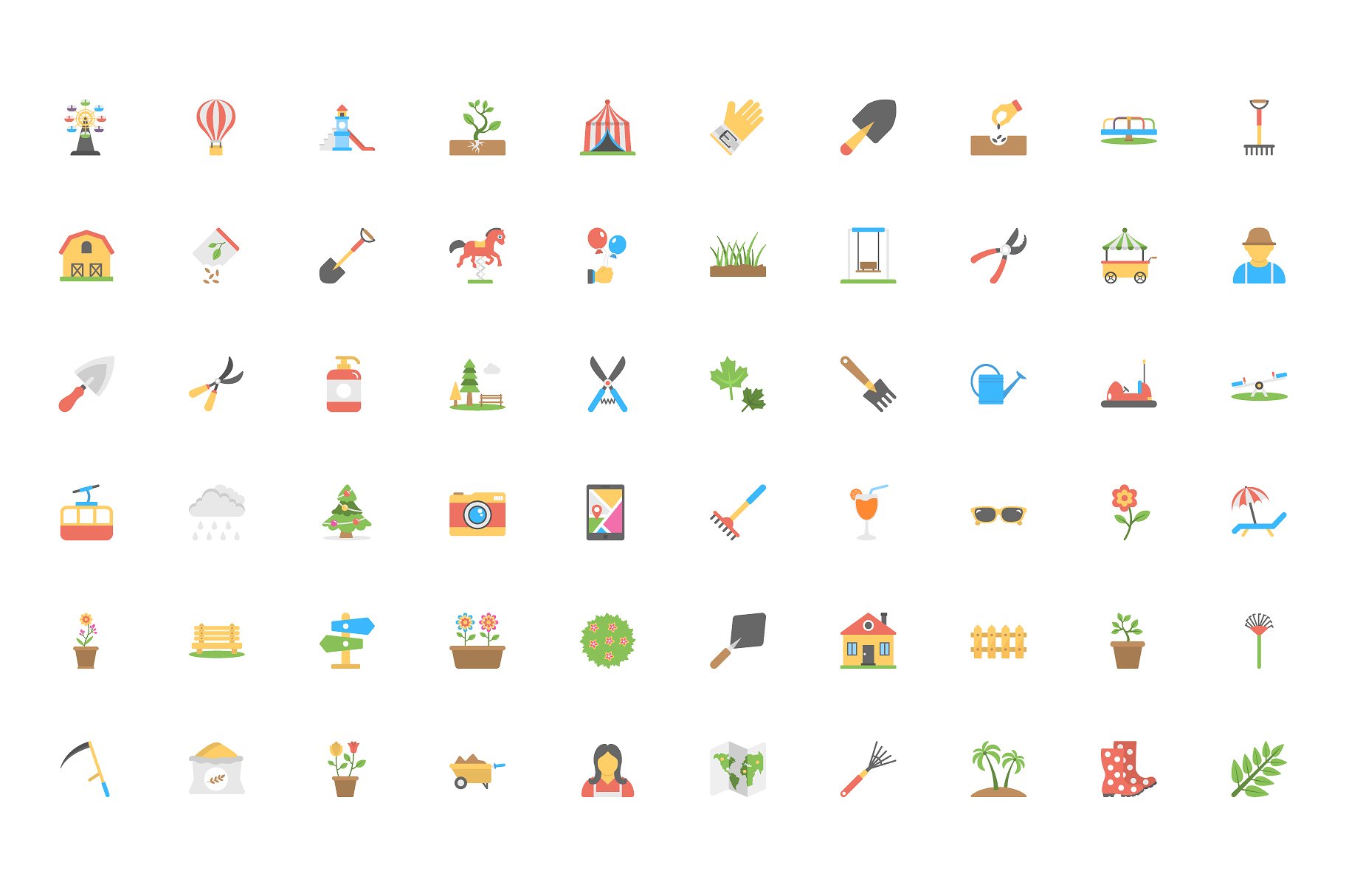 90 Garden and Park Flat Icons