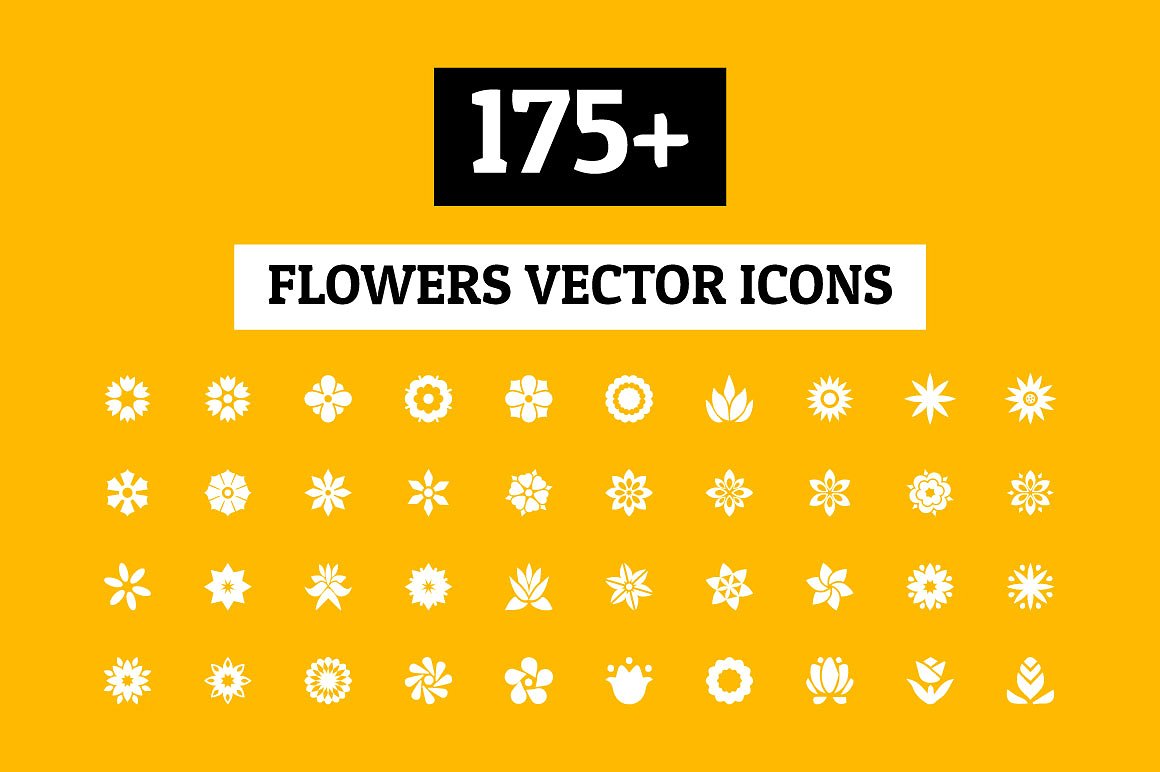 175 Flowers Vector Icons