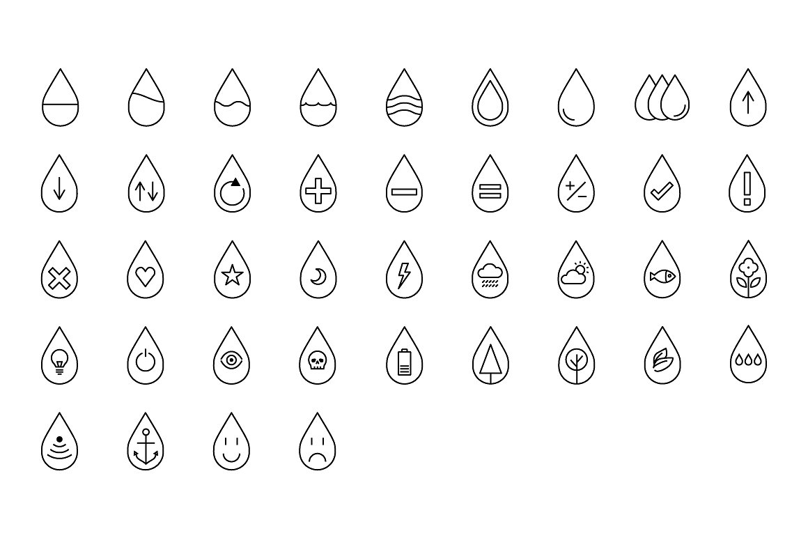 40 Vector Tear Drop Icons