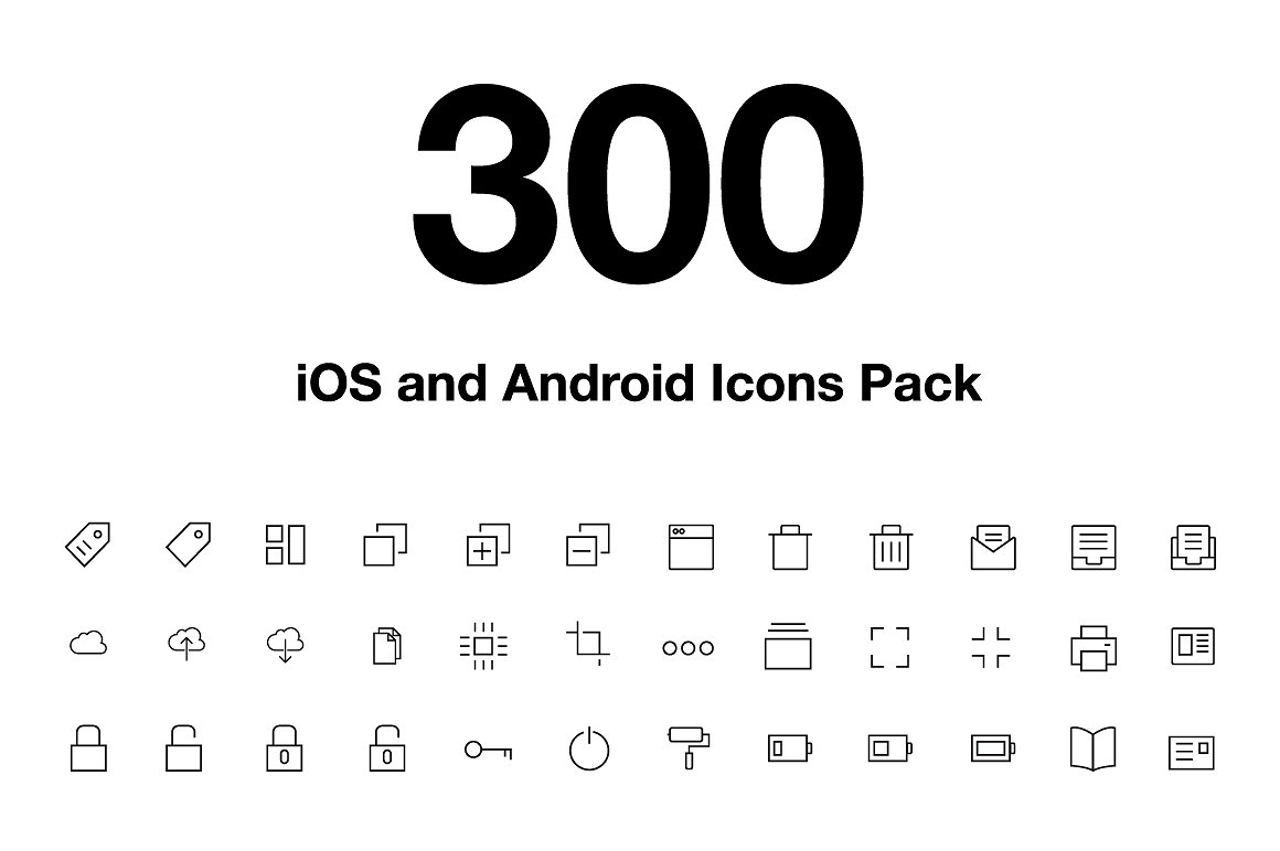 300 iOS and Android Vector Ico