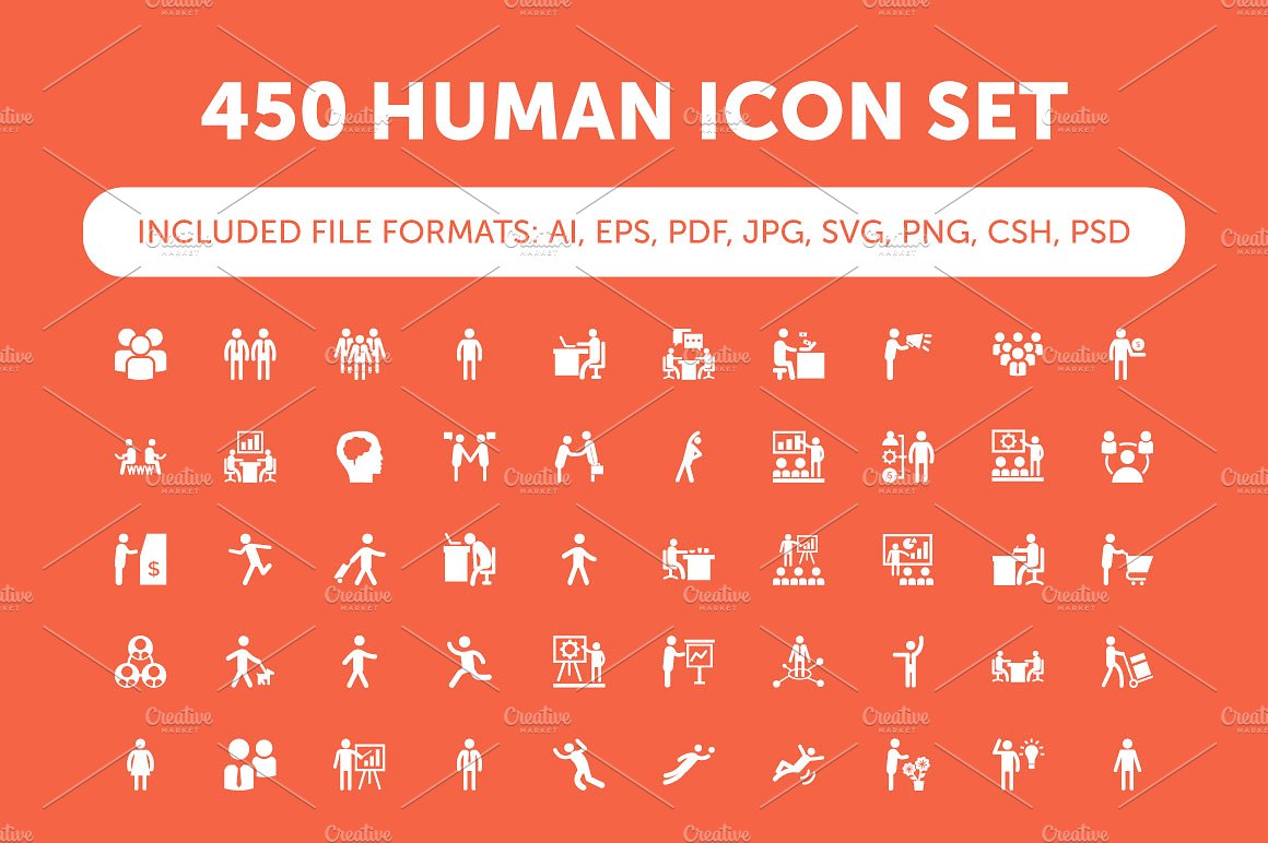 450 Human Icon Set