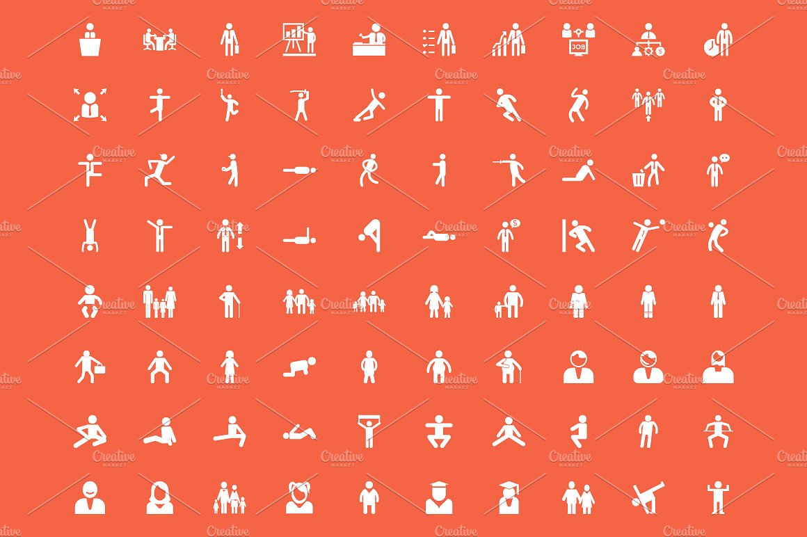 450 Human Icon Set