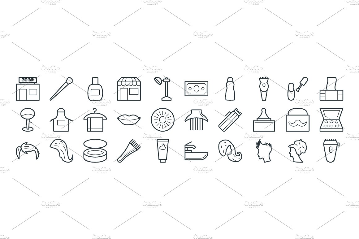 100 Hair Salon Vector Icons