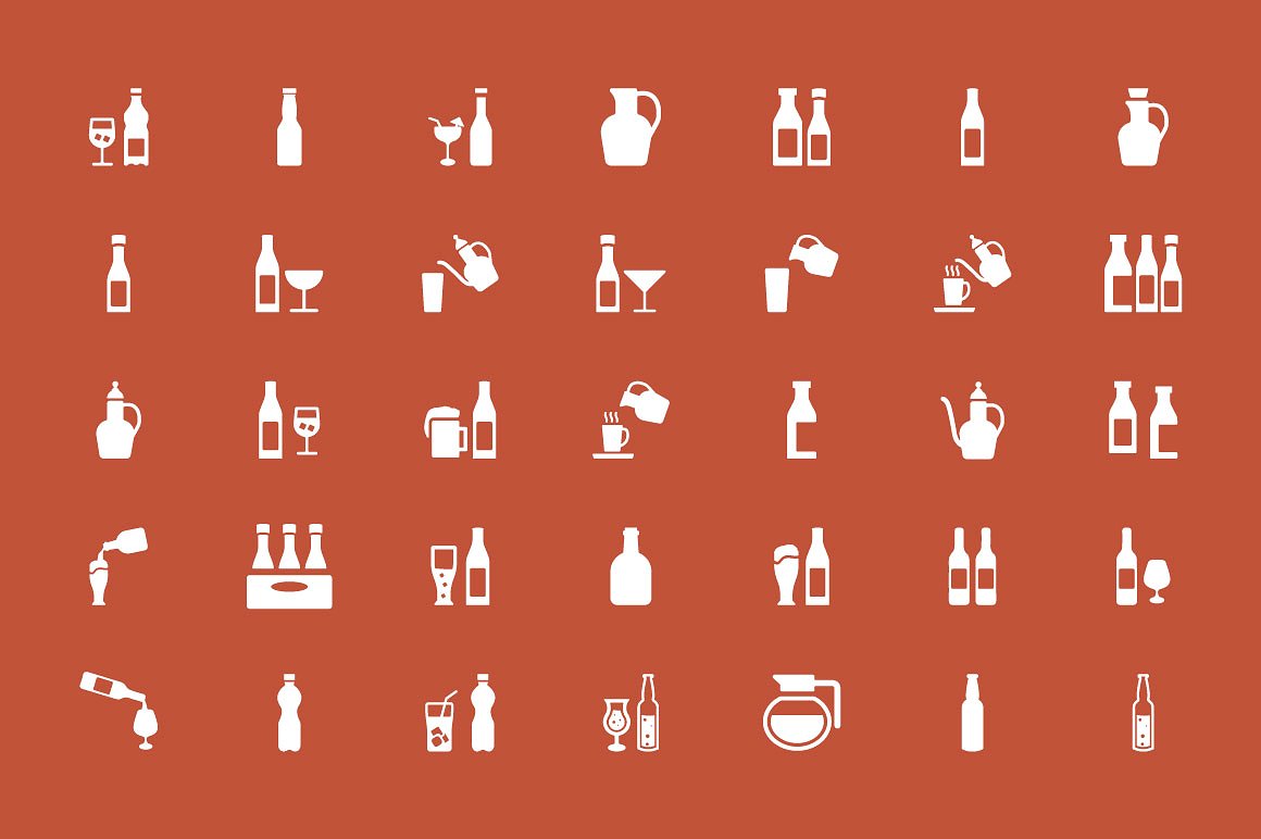 100 Drinks Vector Icons