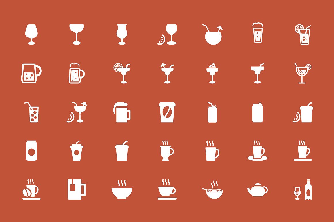 100 Drinks Vector Icons