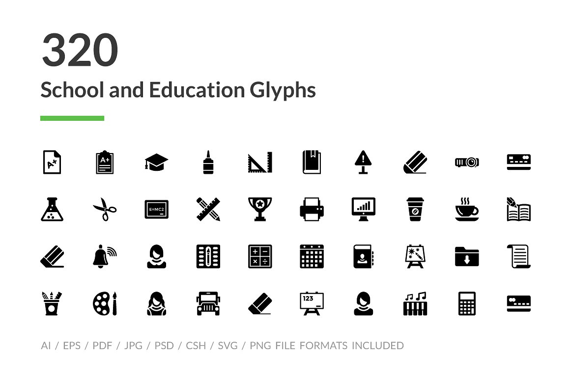 320 School and Education Glyph