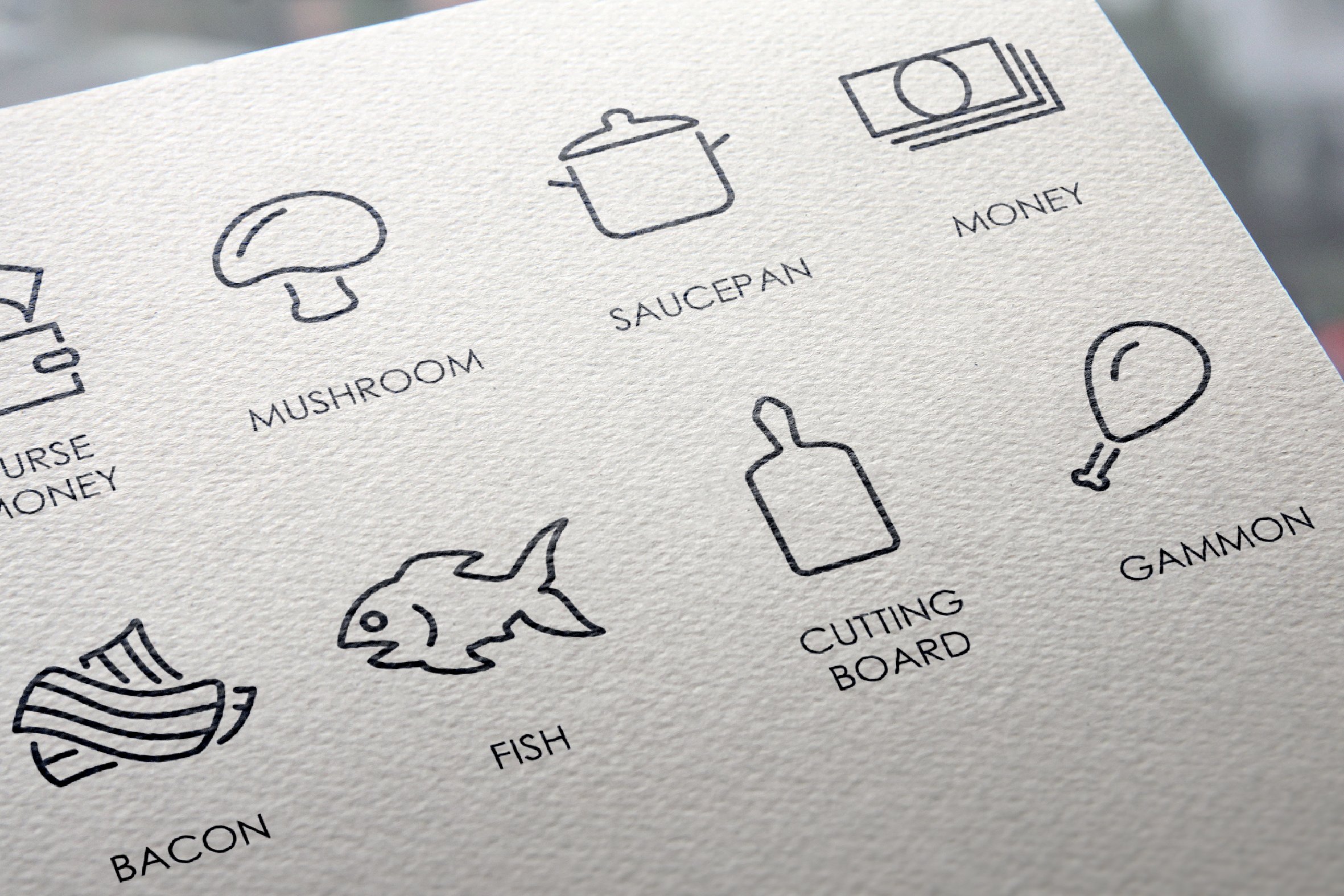 Restaurant thinline icons