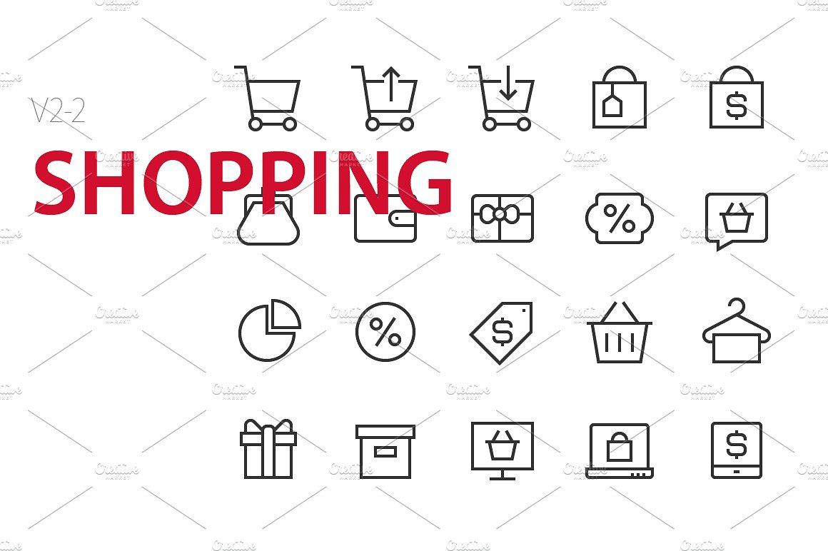 40 Shopping UI icons