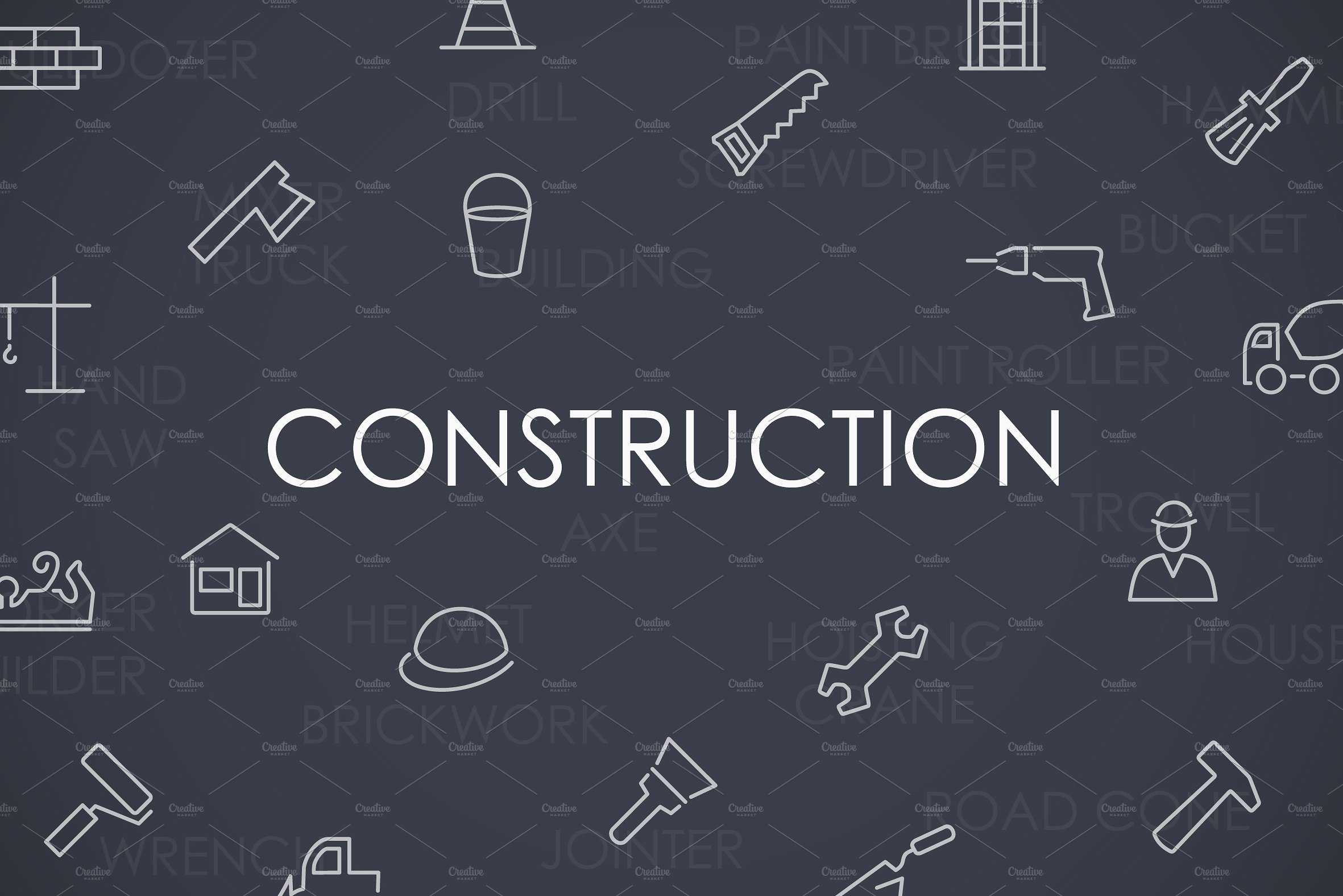 Construction thinline icons