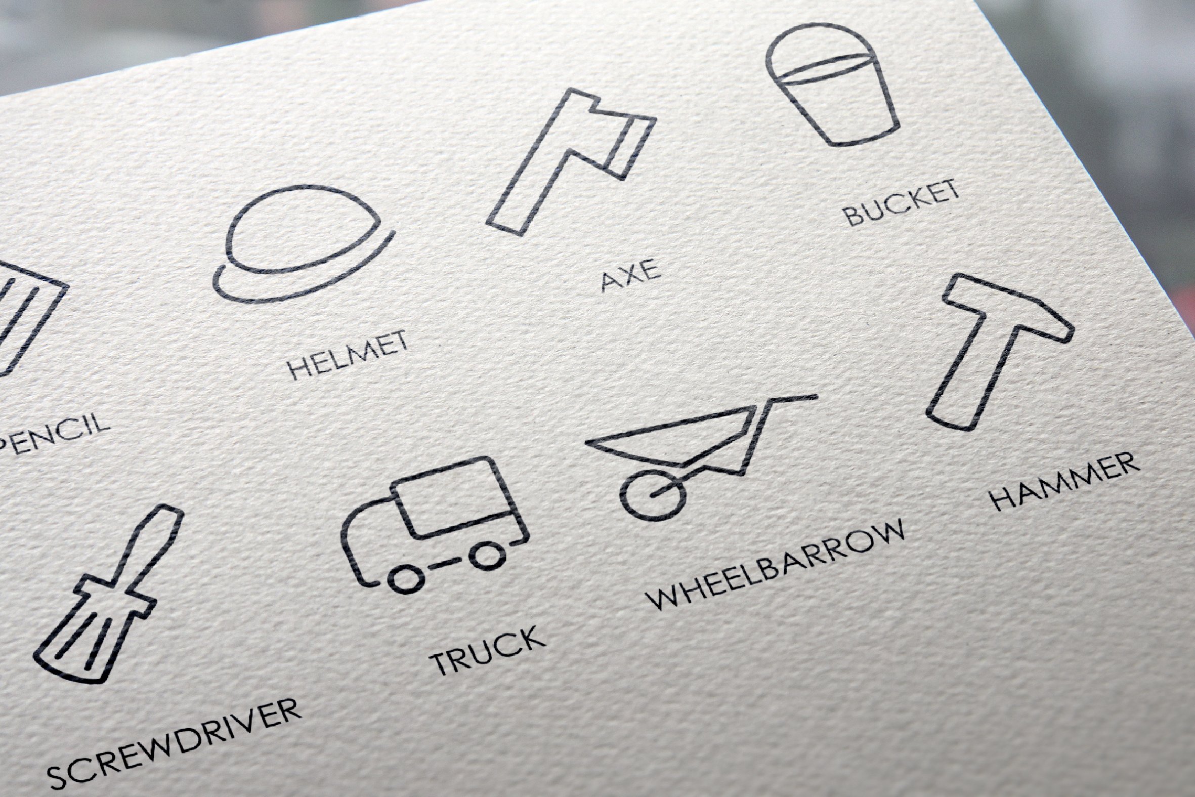 Construction thinline icons