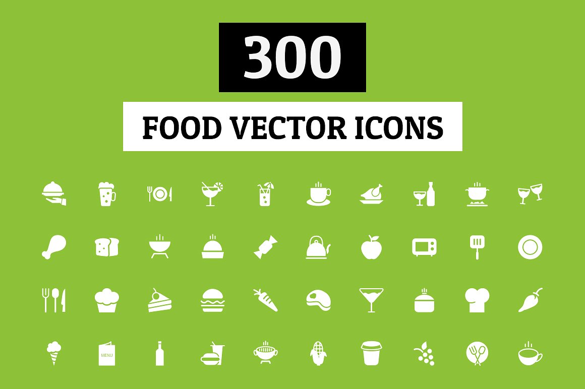 300 Food Vector Icons