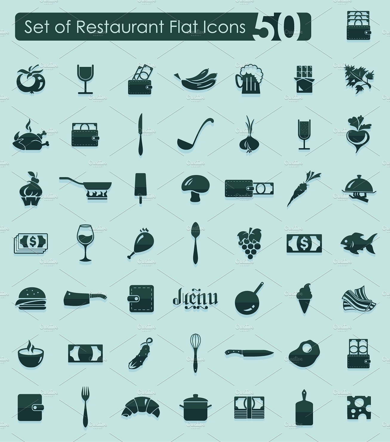 Set of restaurant icons