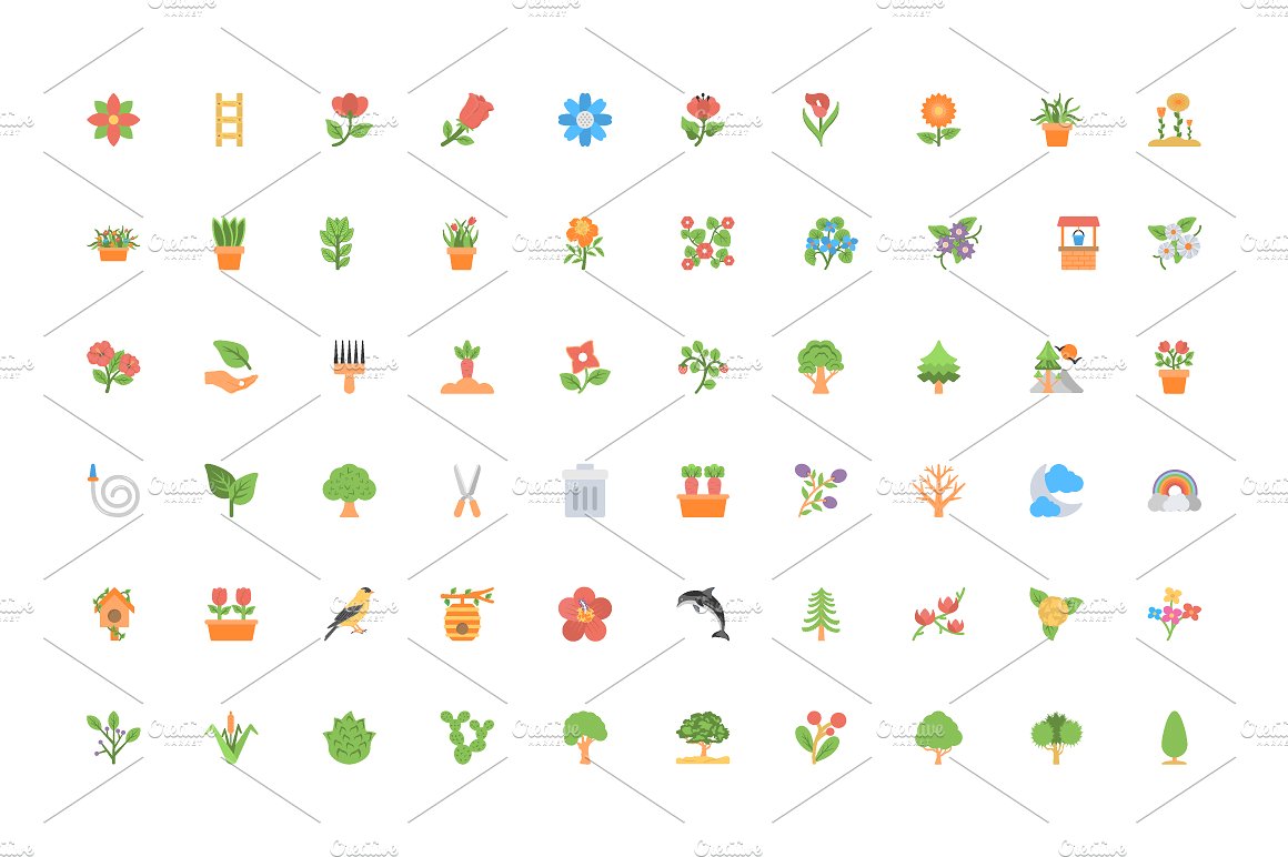 170 Flat Nature Icons