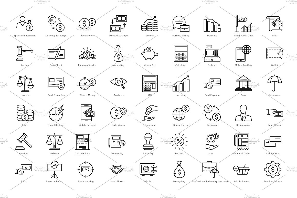 606 Finance Line Icons