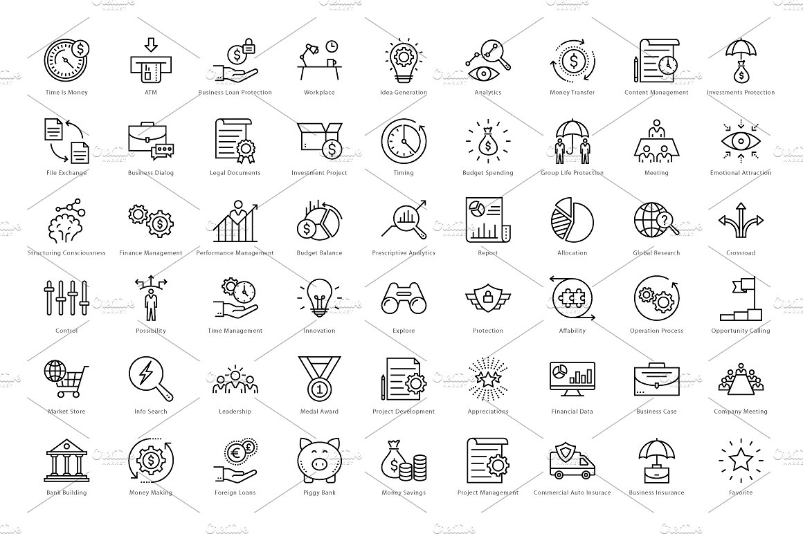 606 Finance Line Icons