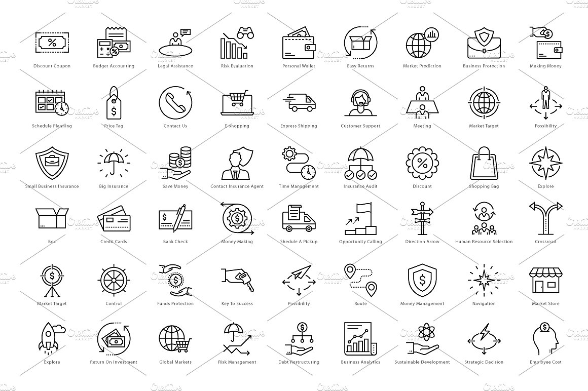 606 Finance Line Icons