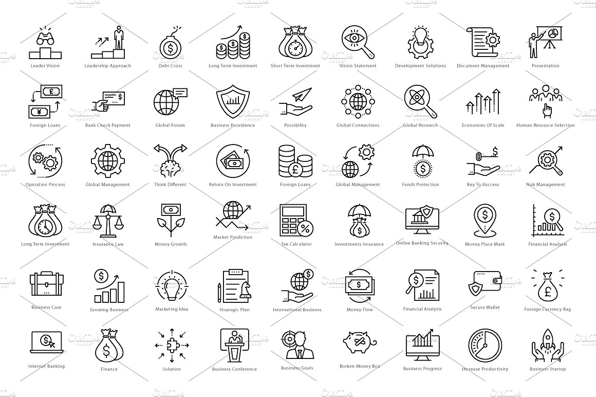 606 Finance Line Icons