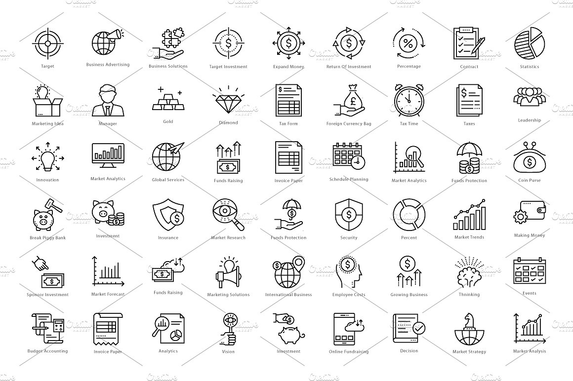 606 Finance Line Icons