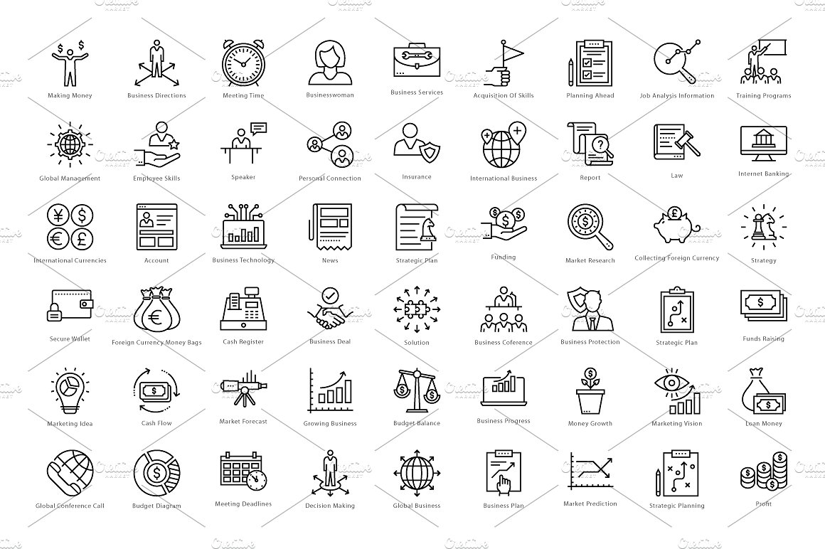 606 Finance Line Icons