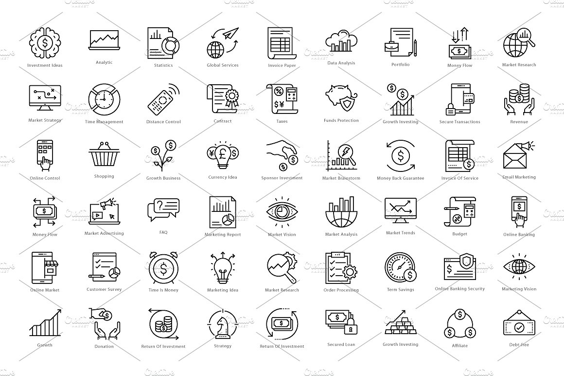 606 Finance Line Icons