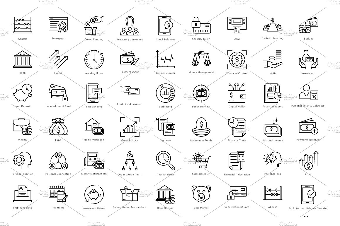 606 Finance Line Icons