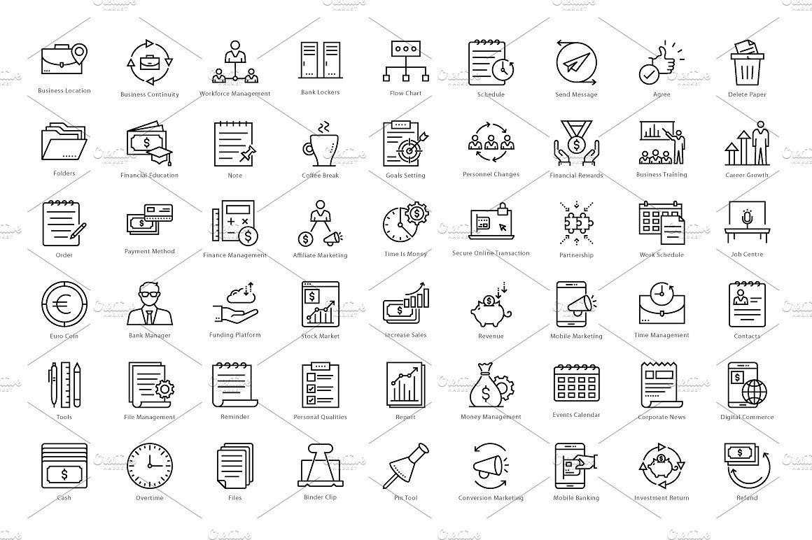 606 Finance Line Icons