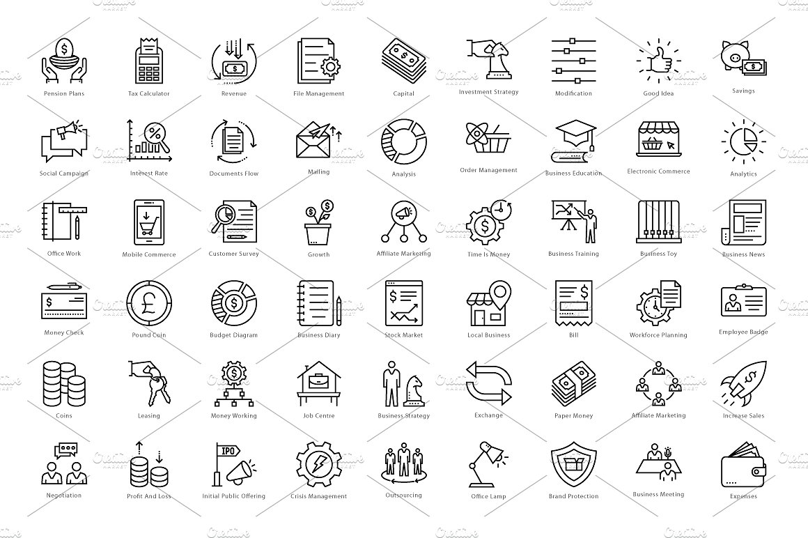 606 Finance Line Icons