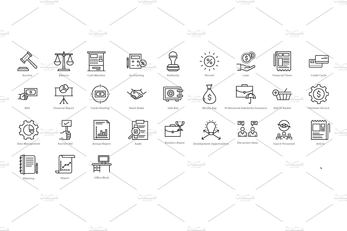 606 Finance Line Icons