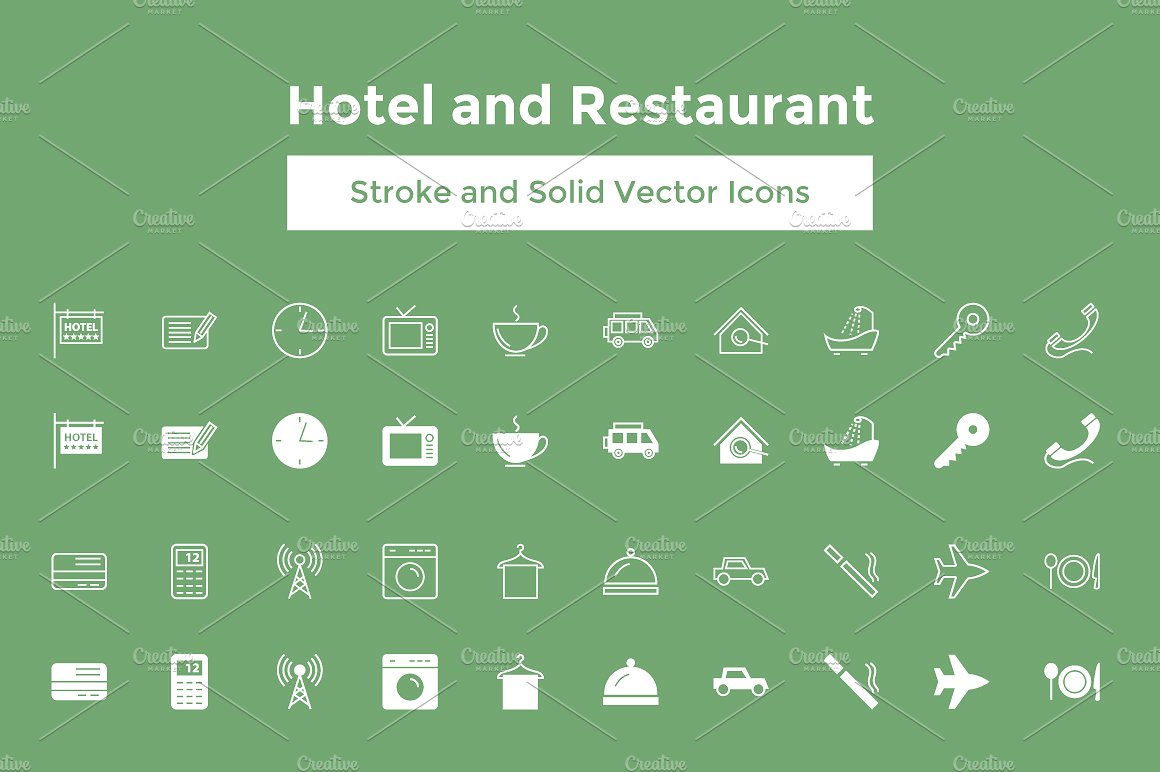 Hotel and Restaurant Vector Ic