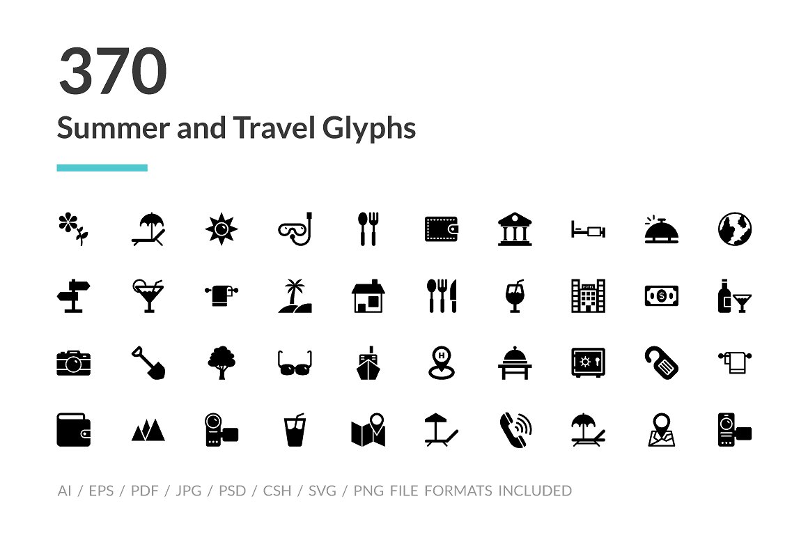 370 Summer and Travel Glyph Ic